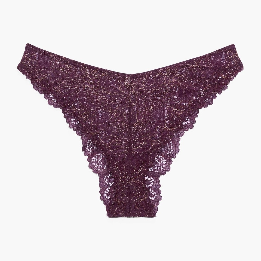 NWOT Savage X Fenty Romantic Corded Lace Brazilian panties 1X late night purple